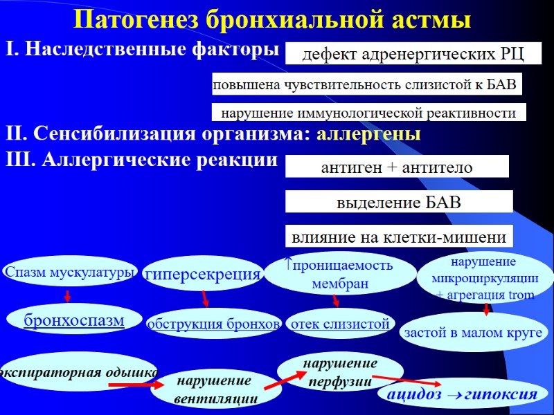 Патогенез бронхиальной астмы І. Наследственные факторы    ІІ. Сенсибилизация организма: аллергены 